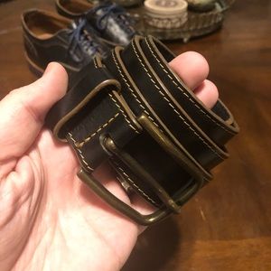 Allen Edmonds Belt - Black w/ Tan Contrast Stitching